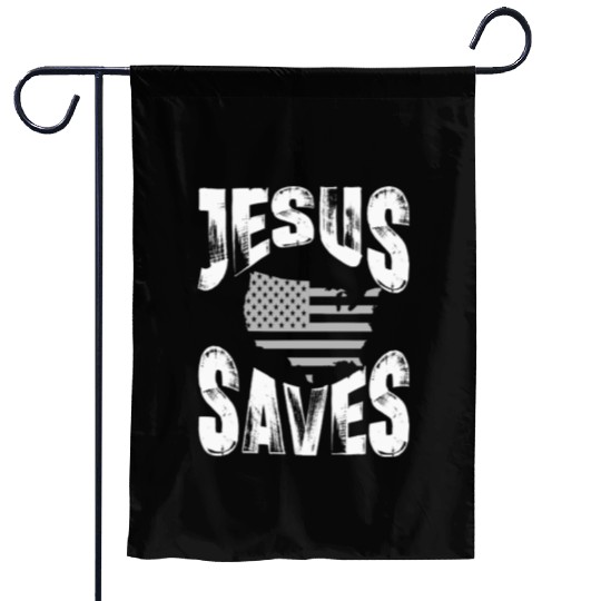 jesus saves usa Garden Flags