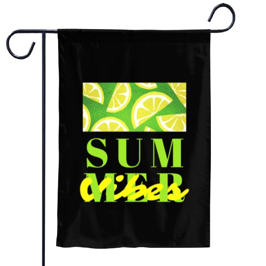 Lemon Fresh Summer Mood – Minimalist Citrus Art Garden Flags