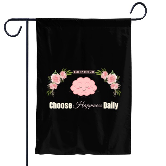 Choose Happiness Brain Design - Mental Wellness Garden Flags