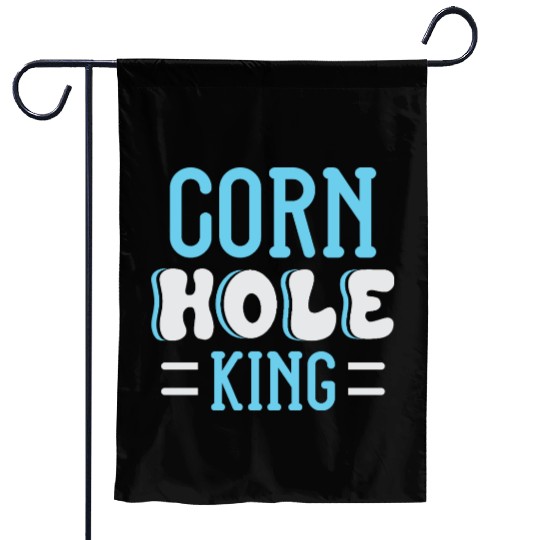 Cornhole King Distressed Badge Garden Flags