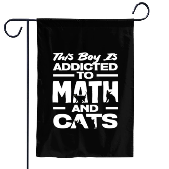 Math Teacher Addicted To Math And Cats Garden Flags