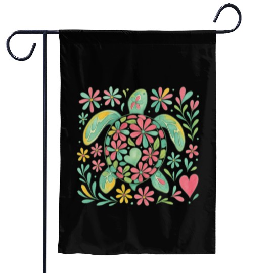 Summer Vacation Sea Turtle Garden Flags