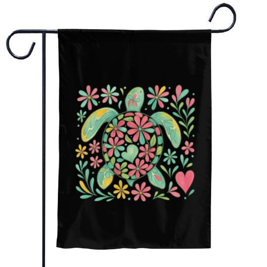 Summer Vacation Sea Turtle Garden Flags