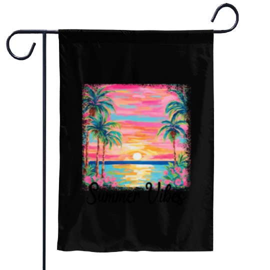 Summer Vibe Preppy Beach Garden Flags