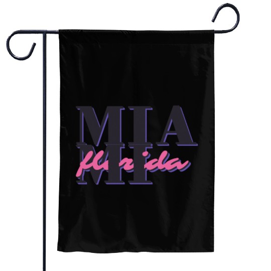 Retro Miami Street Style Typography Garden Flags