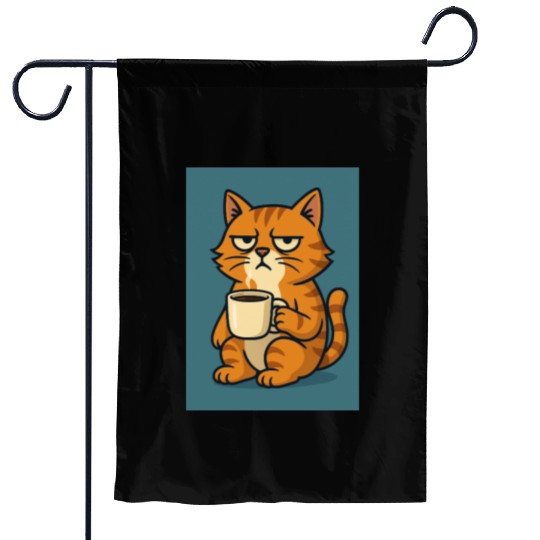 Grumpy Cat with Coffee Garden Flags
