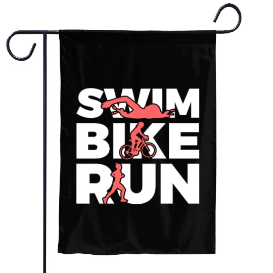 Swim Bike Run Repeat Garden Flags