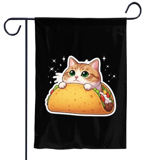 Taco Cat | Cute Kitty in a Taco | Purrfectly Tasty Garden Flags