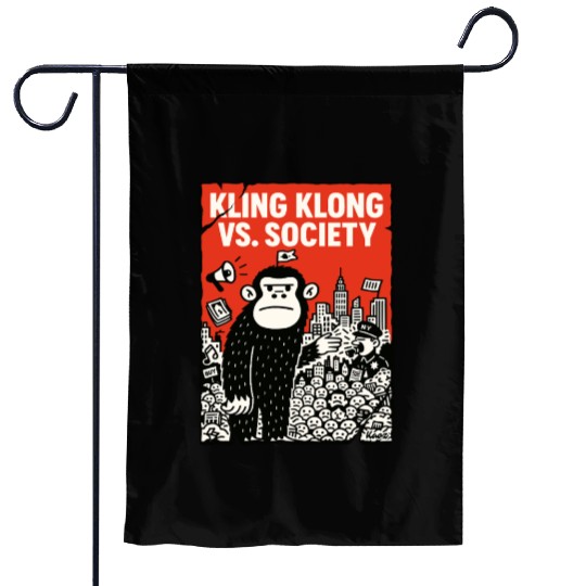 Kling Klong vs. Society – Protest Ape Garden Flags