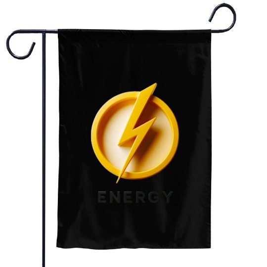 Minimalist Energy Lightning Bolt Cap Design Garden Flags