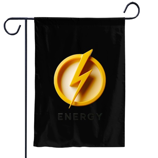 Minimalist Energy Lightning Bolt Cap Design Garden Flags