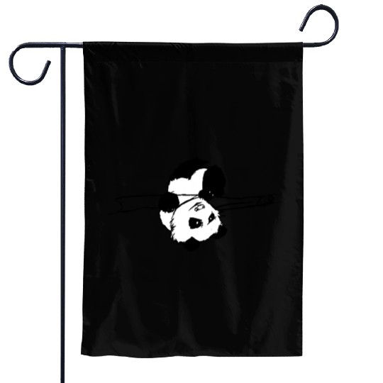 Cute Panda on Bamboo Garden Flags Accessory, Minimalist