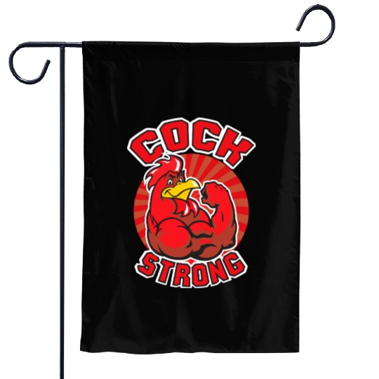 Cock Strong Garden Flags