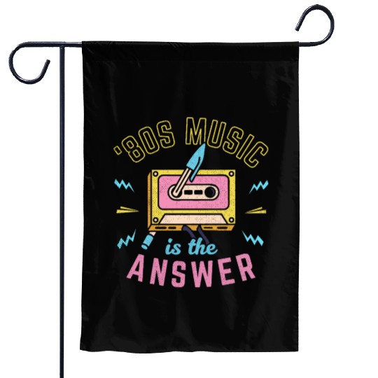 80s Music Is The Answer Garden Flags