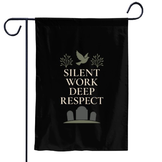 Cemetery Worker Groundskeeper Graveyard Memorial Garden Flags