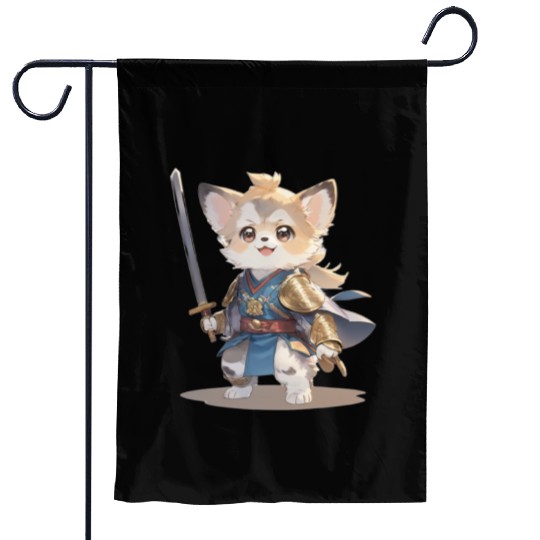 Dog Samurai General Garden Flags