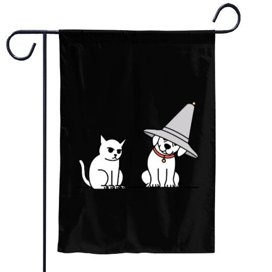 Grumpy Cat and Wizard Dog Garden Flags