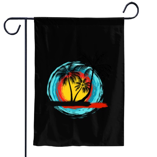 Hello summer paradise on Men's Premium Garden Flags
