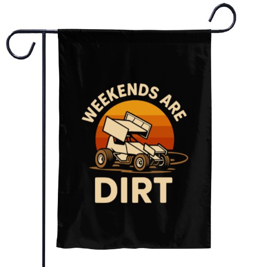 Sprint Car Racing Dirt Track Speed Oval Race Garden Flags