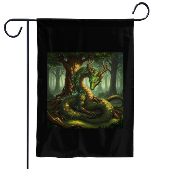 Enchanted Forest Serpent Design Garden Flags