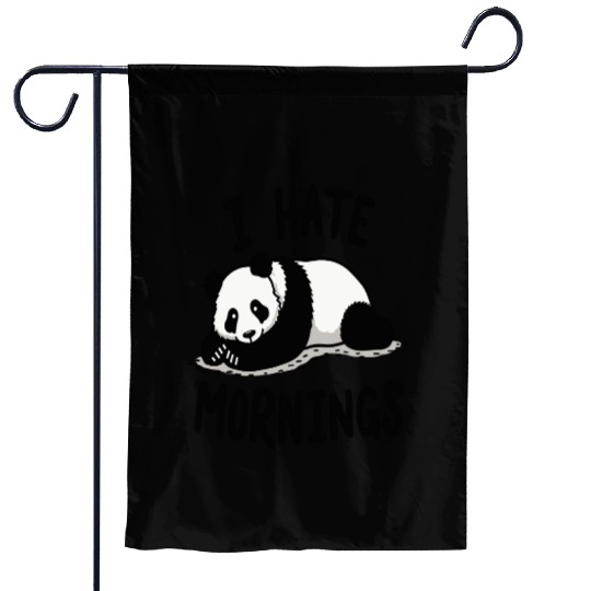 Panda I Hate Mornings Saying Garden Flags