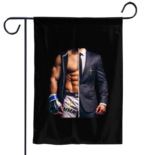 MMA Fighter Business Man Best of both worlds Garden Flags