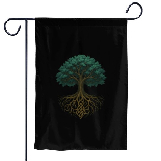 Ancient Yggdrasil Tree of Life – Celtic Forest Roo Garden Flags
