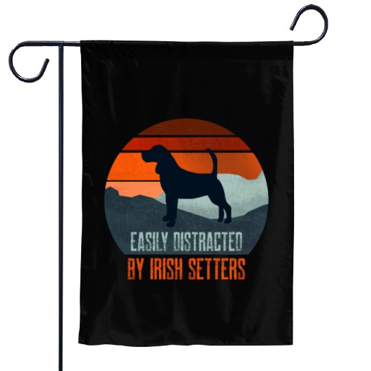 Easily Distracted By Irish Setters Dog Walking Garden Flags