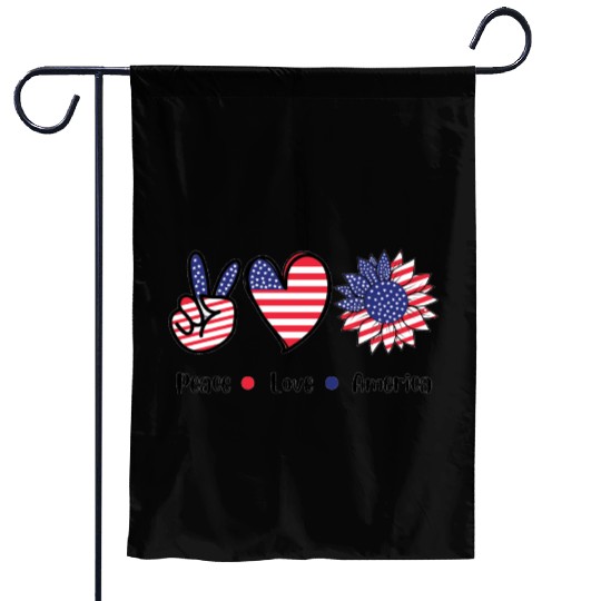 Peace Love America Garden Flags
