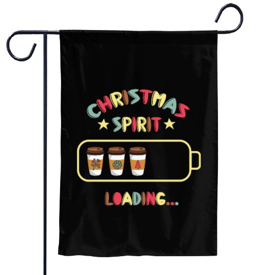 Christmas Spirit Loading X mas Coffee Garden Flags