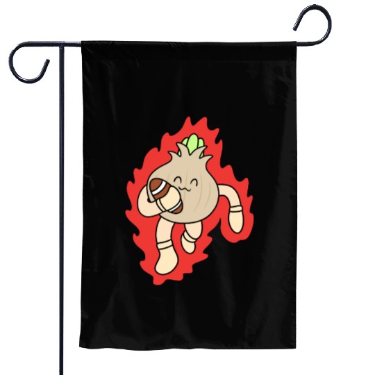 Cute rugby onion Garden Flags