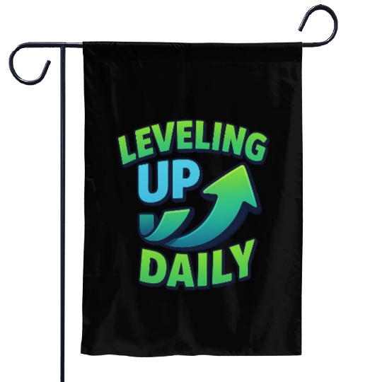 Level Up Daily – Gamer Mindset Streetwear Garden Flags
