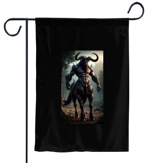 Dark Minotaur Warrior Fantasy Art Garden Flags