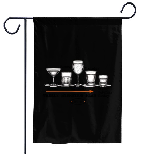 Funny Drinking Schedule Cocktail Humor Gift Garden Flags