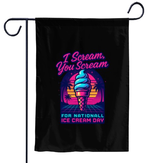 Scream, You Scream National Ice Cream Day Retro Garden Flags