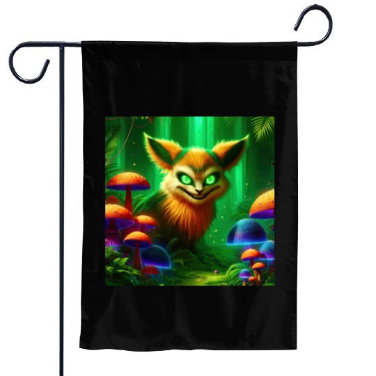 Demon Fox in Enchanted Forest – Fantasy Creature Garden Flags