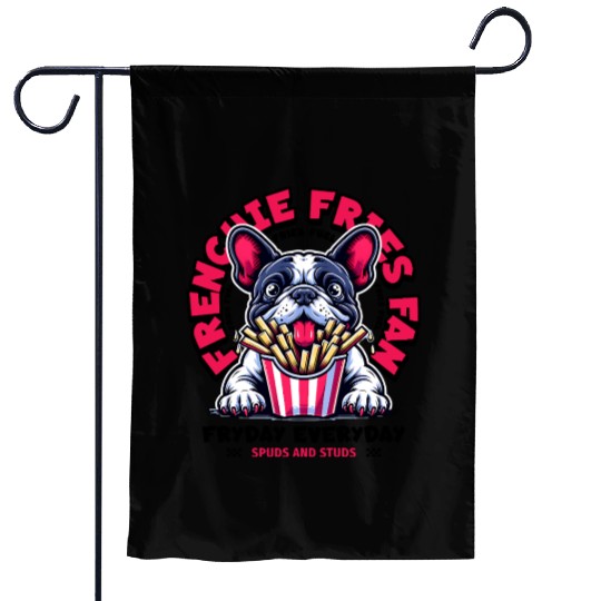 Frenchie Fries Fan Garden Flags
