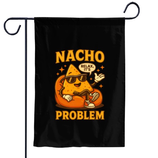 Funny Nacho Pun – Relaxed & Cheesy Vibes Garden Flags