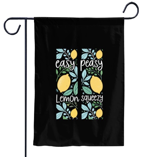 Easy Peasy Lemon Squeezy Cute Lemon Art Garden Flags