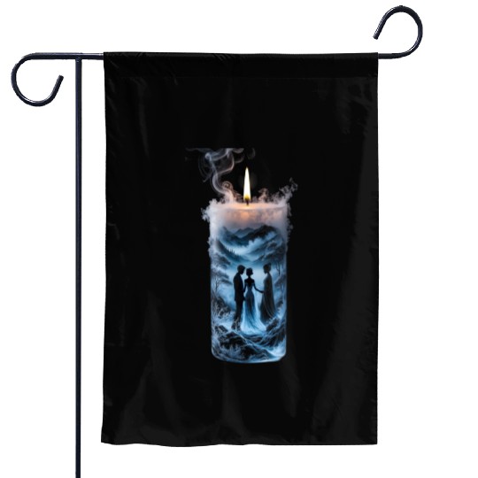 Winter Love Candle Garden Flags