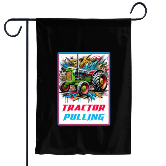 Tractor Pulling Power Garden Flags