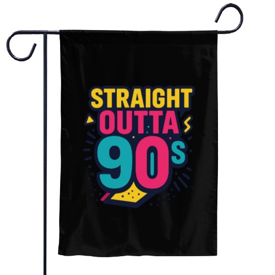 Straight Outta 90s Retro Neon Throwback Garden Flags