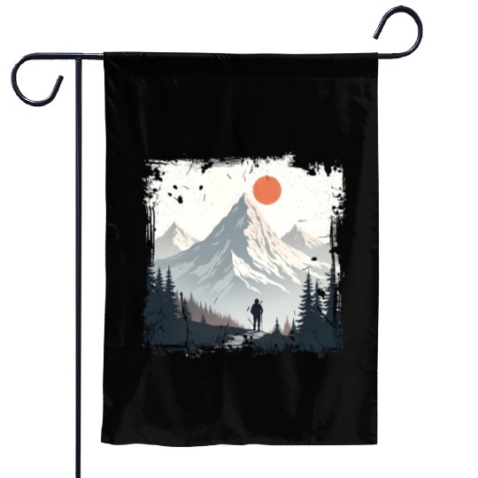 Serene Mountain Wilderness Scene Garden Flags