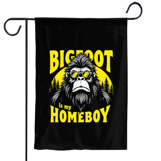 Bigfoot Is My Homeboy – Retro Sasquatch Garden Flags