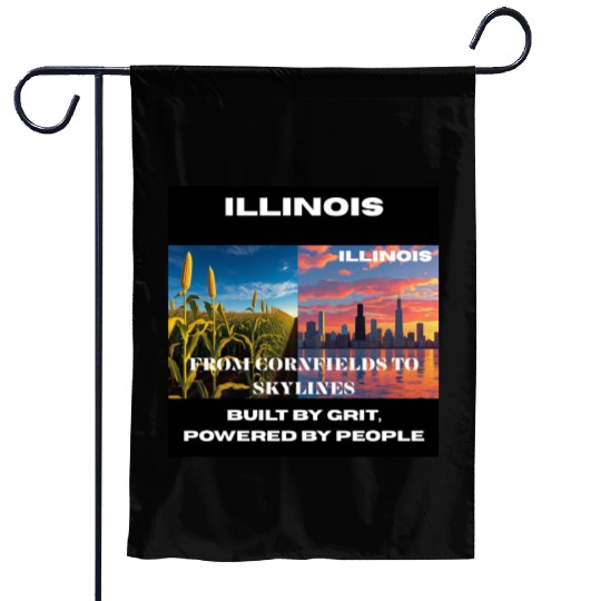 Illinois Midwest Mosaic Art Garden Flags