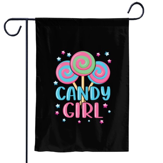 Cute Lollipop Candy Girl Design 01 Garden Flags