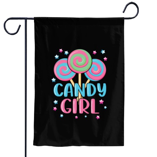 Cute Lollipop Candy Girl Design 01 Garden Flags