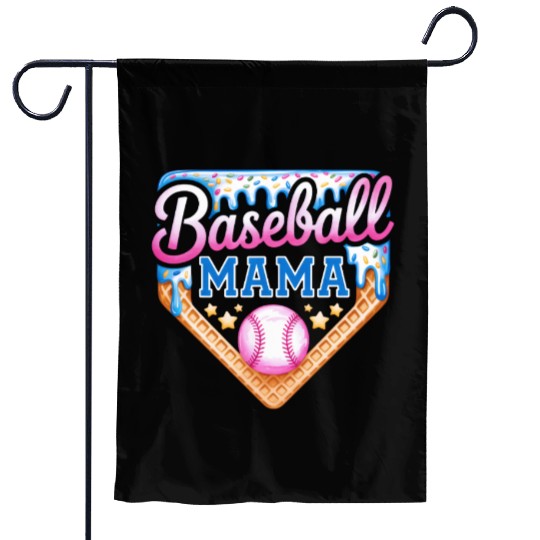 Baseball Mama Ice Cream Cone Sprinkles Sports Mom Garden Flags