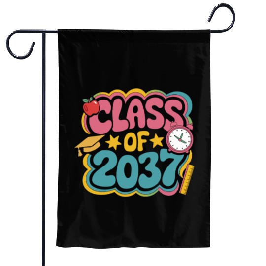 Class of 2037 Grow With Me, groovy back to school Garden Flags