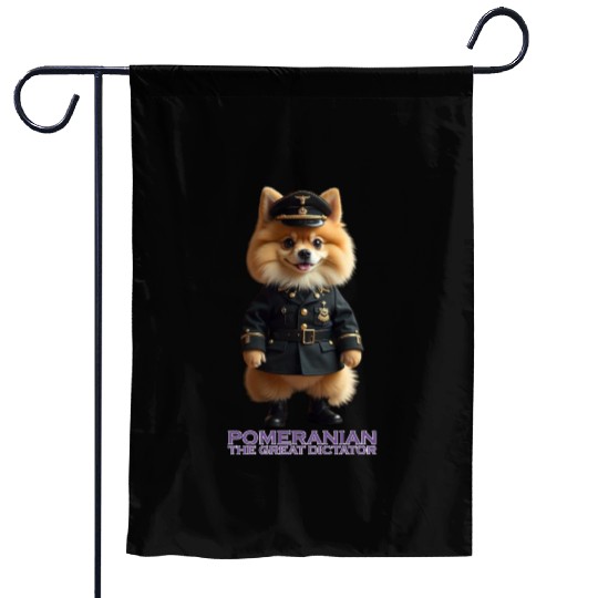 Pomeranian The Great Dictator Garden Flags